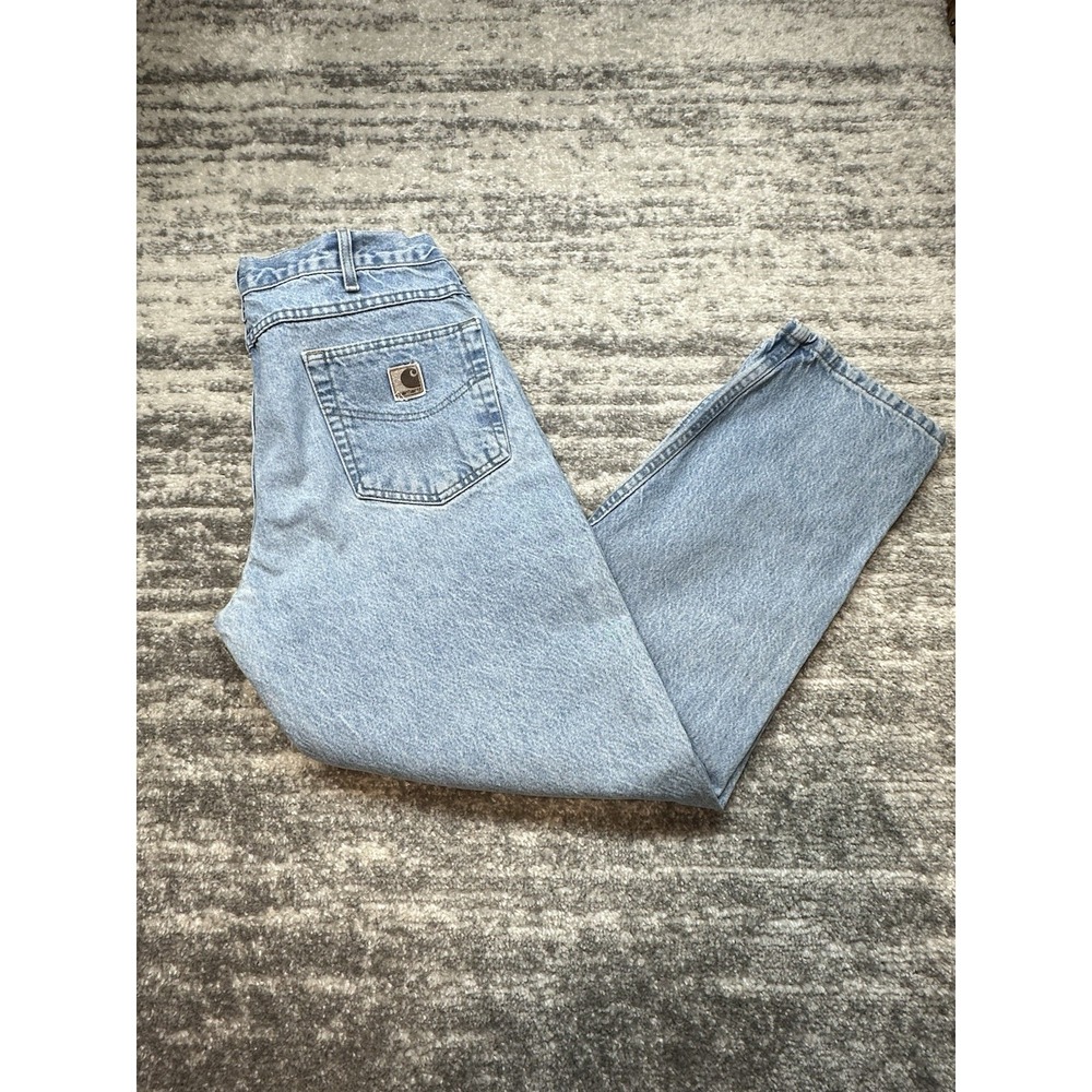 VTG Carhartt Light Wash‎ Blue Jeans 36x30 B17STW Mexico Made Straight Wide Leg